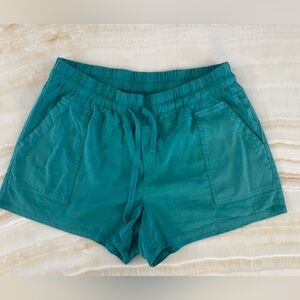 Kut from the Kloth Christina Linen Blend High Waist Pull-On Drawstring Shorts XL